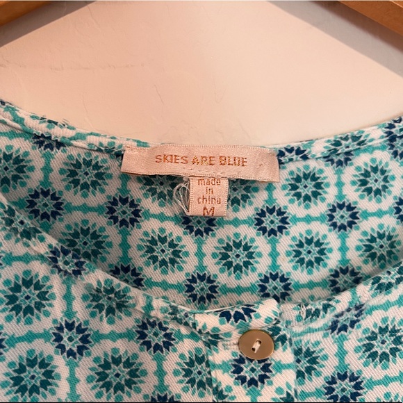 Skies are Blue Floral Tie Waist Dress M - Picture 3 of 5